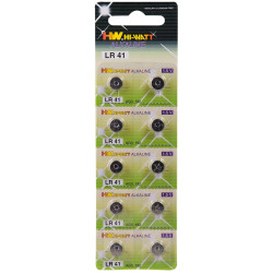 Piles boutons type LR41 par 10